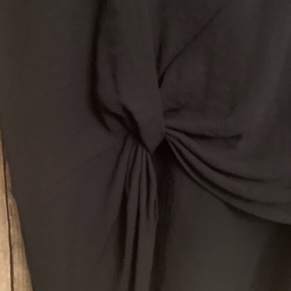 Ana Dressy/ Side Drape Blouse- V Neck Womens  Xlarge Black Minimalist - Picture 6 of 6
